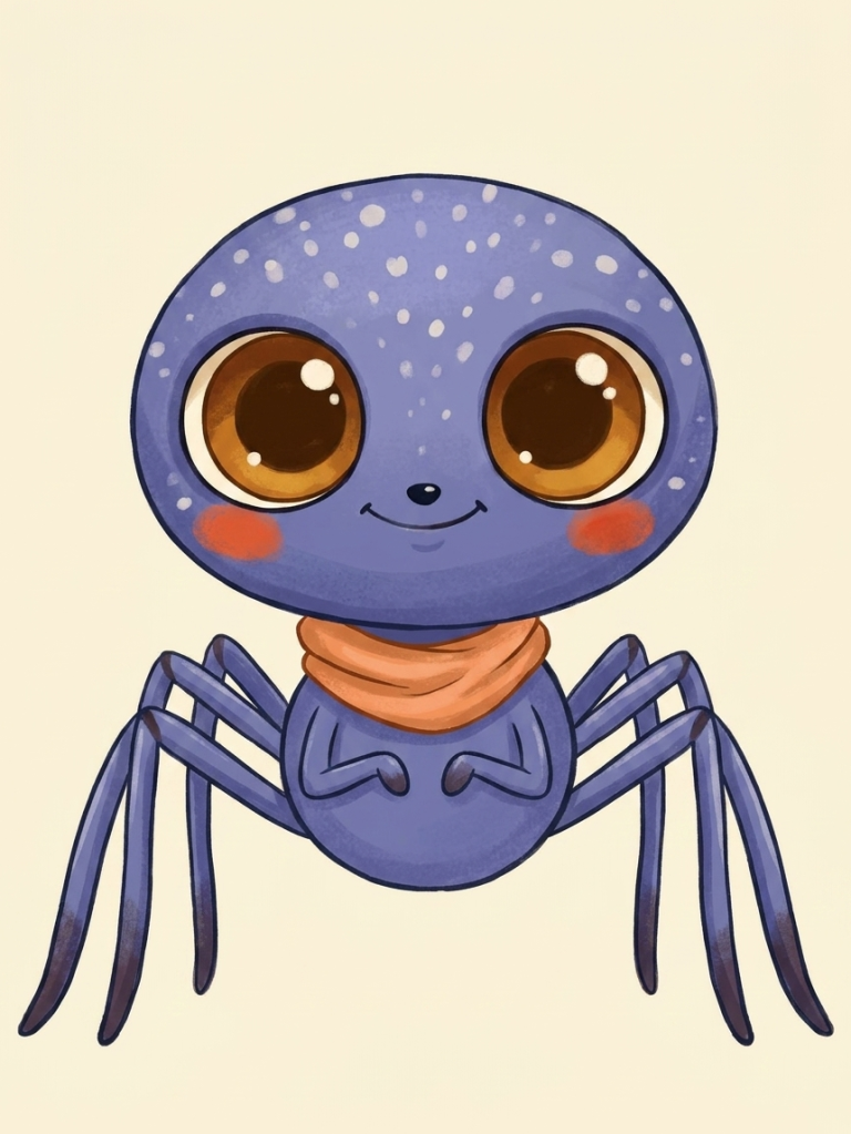 Kathi Kreis, lila Radnetzspinne, Figur aus Benni Bahama