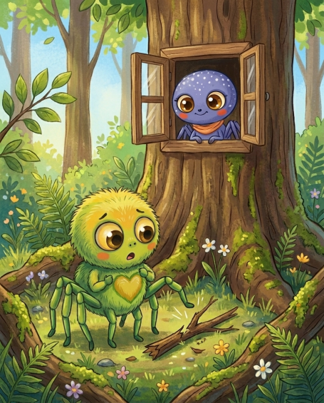 Kathi Kreis singt heimlich an ihrem Fenster – Illustration aus 'Benni Bahama und Kathis
leise Stimme'