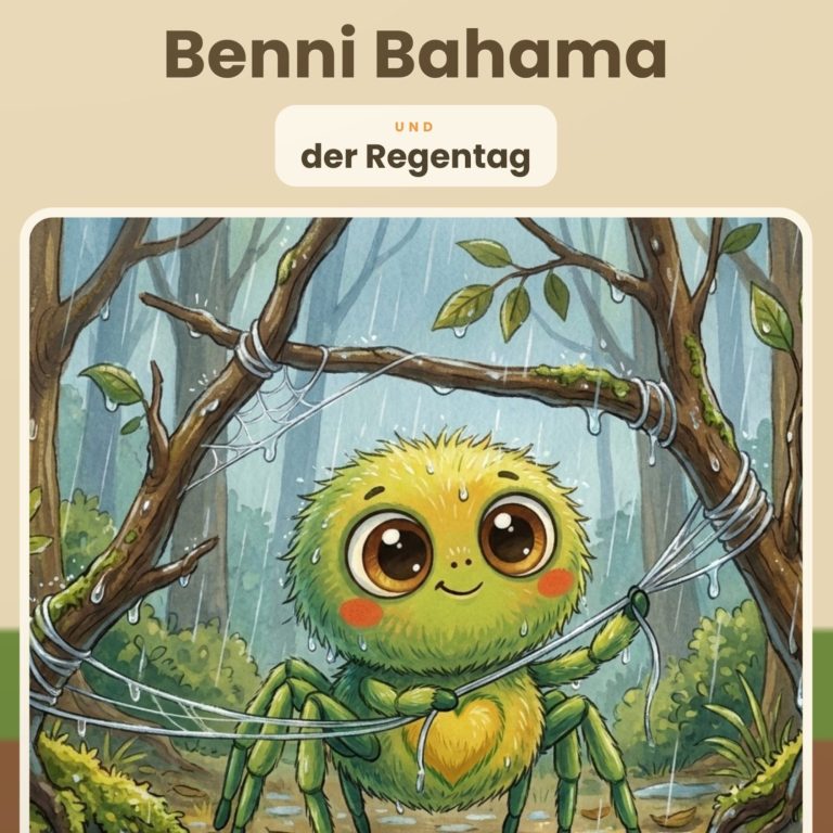 Cover von „Benni Bahama und der Regentag", Bilderbuch für Kinder von 4 bis 8 Jahren
