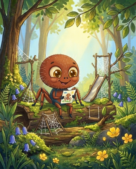Randy Rad
sitzt allein zwischen den Trümmern des Spielplatzes – Illustration aus 'Benni
Bahama und Randys größte Idee'