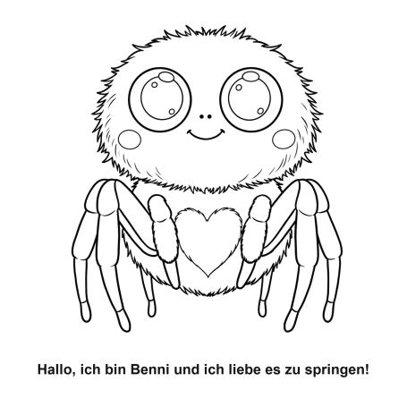 Ausmalbild Benni Bahama – Illustration aus 'Bennis erstes Rätsel- und Malbuch'.