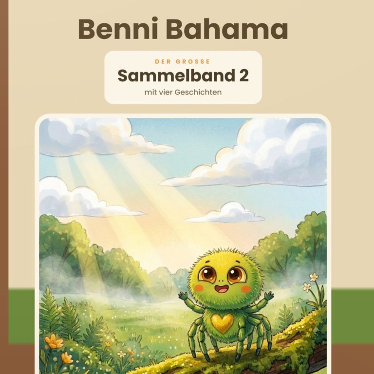 Cover der gebundenen Oster-Sammelausgabe „Benni Bahama", vier Geschichten für Kinder von 4 bis 8 Jahren