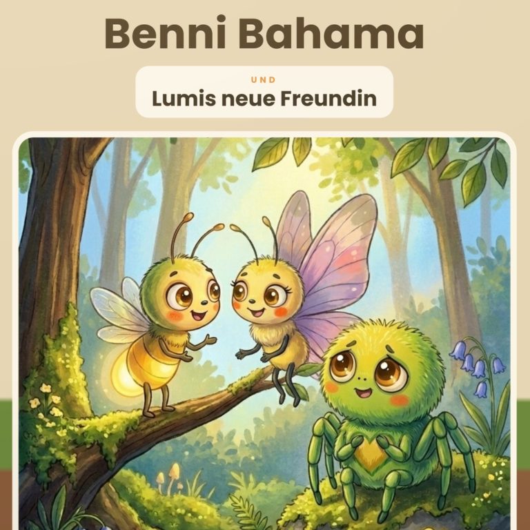 Cover von „Benni Bahama und Lumis neue Freundin", Bilderbuch für Kinder von 4 bis 8 Jahren
