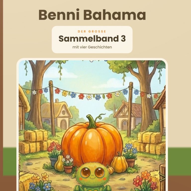 Cover der gebundenen Sommer-Sammelausgabe „Benni Bahama", vier Geschichten für Kinder von 4 bis 8 Jahren