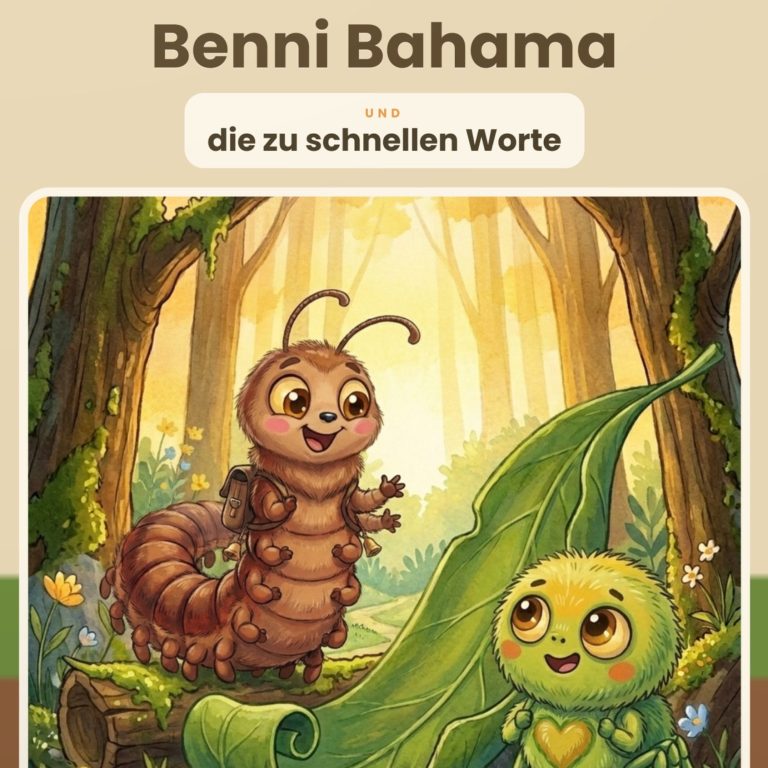 Cover von „Benni Bahama und die zu schnellen Worte", Bilderbuch für Kinder von 4 bis 8 Jahren